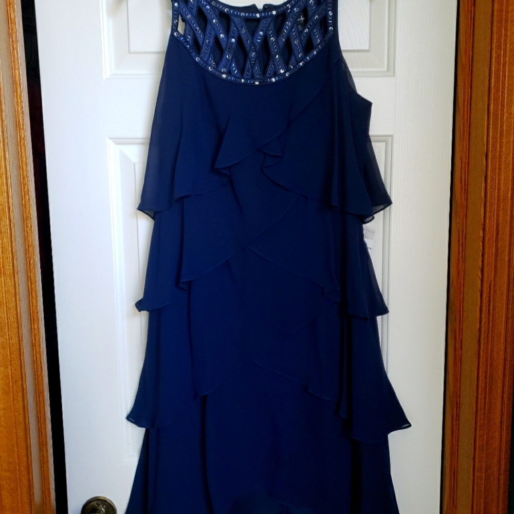 S.L. Fashions navy blue size 12 dress